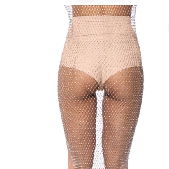 Callie Cosmo Layering High Waisted Stretchy Shorts in White Large - Picture 4 of 6